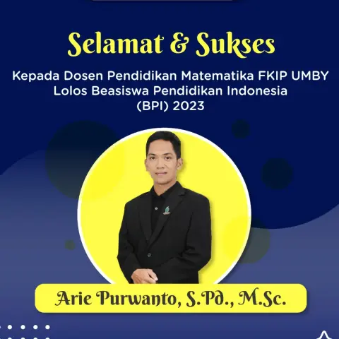 Dosen Pendidikan Matematika UMBY Lolos Beasiswa Pendidikan Indonesia (BPI) 2023